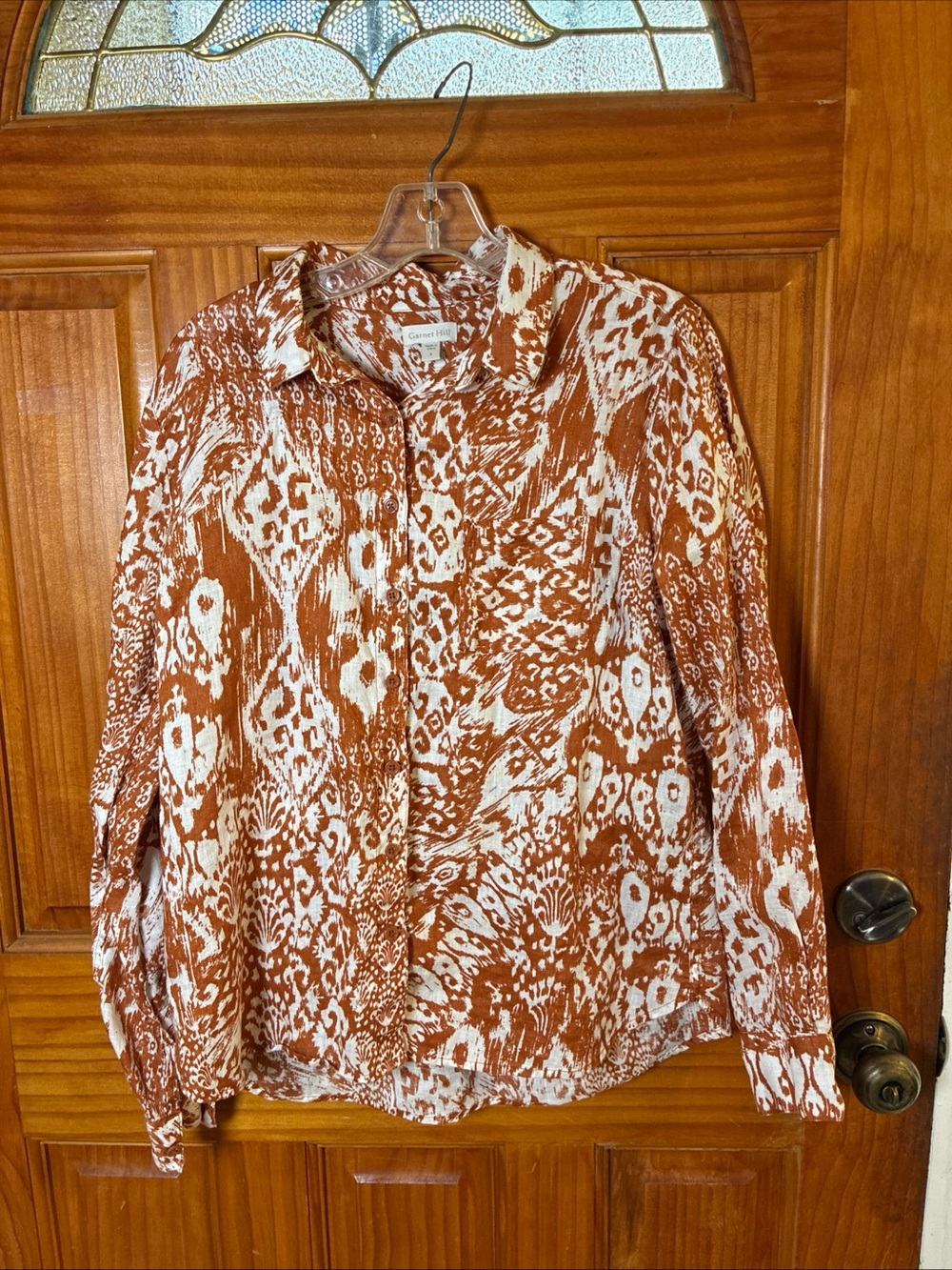 Garnett Hill Women’s Button-Up Shirt - Casual Size 8